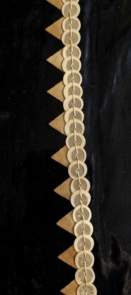 1-64 Mat gold zari lace 4 meter 20mm Lace Reel-image-19