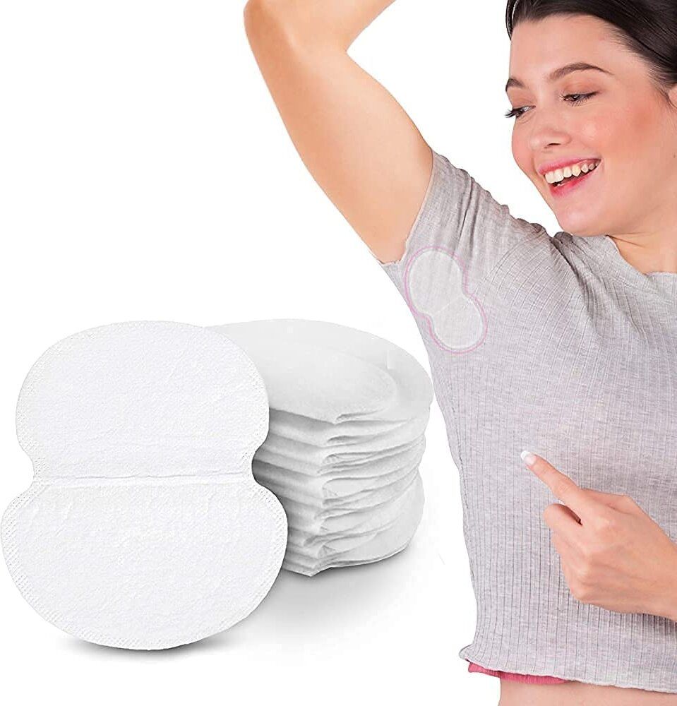 10 pcs Underarms Sweat Pads for Women and Men with Invisible Strap Women, Men Lacrosse Shoulder Pad