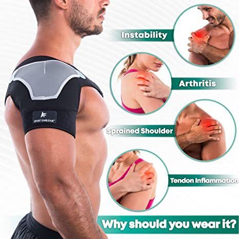 Adjustable Compression Shoulder Brace Support,(Right) 1 Pc Men, Women Lacrosse Shoulder Pad