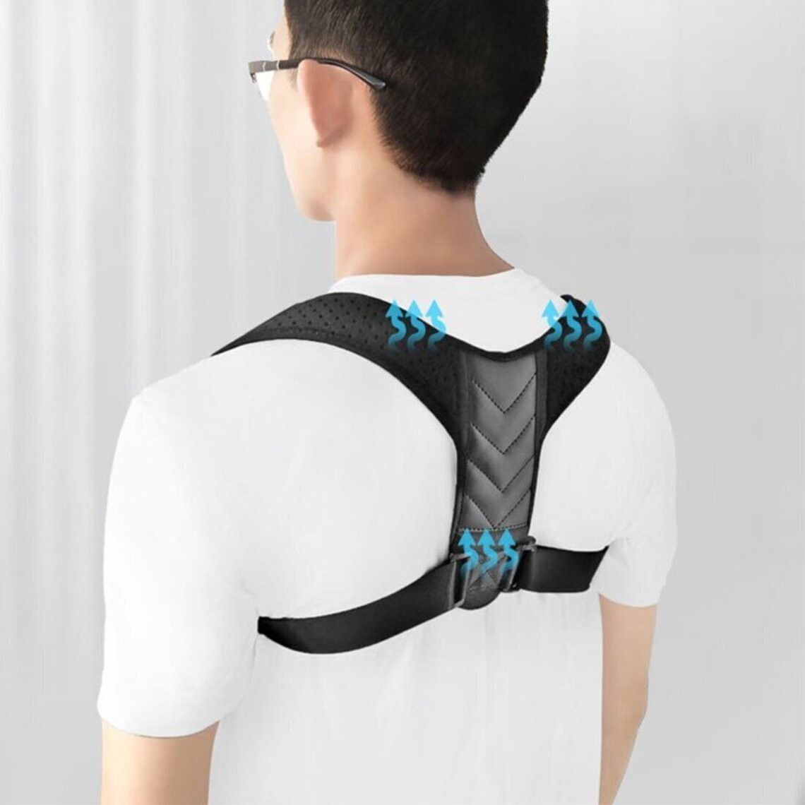 Brace Support Belt Adjustable Spine Back Lumbar Posture Shoulder Back Blet (L) Boys, Girls, Men, Women Lacrosse Shoulder Pad