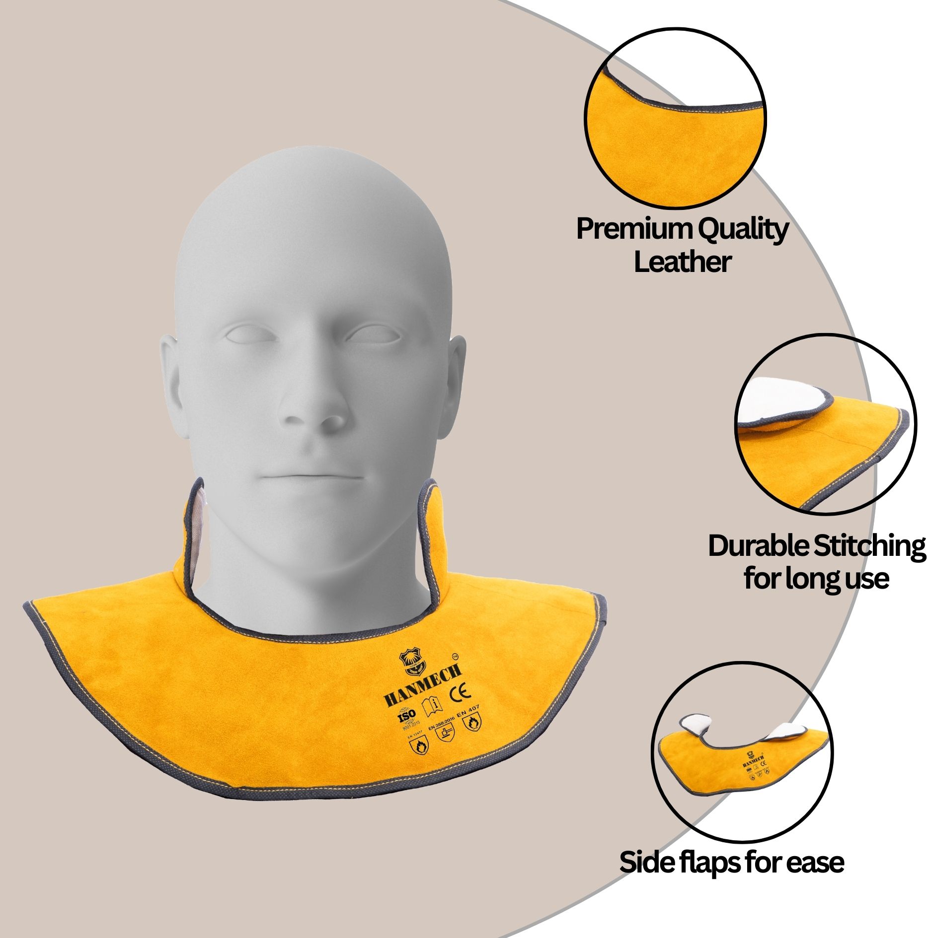 IronCarrier Leather Shoulder Pad, Welding and Foundry Safety Men Lacrosse Shoulder Pad