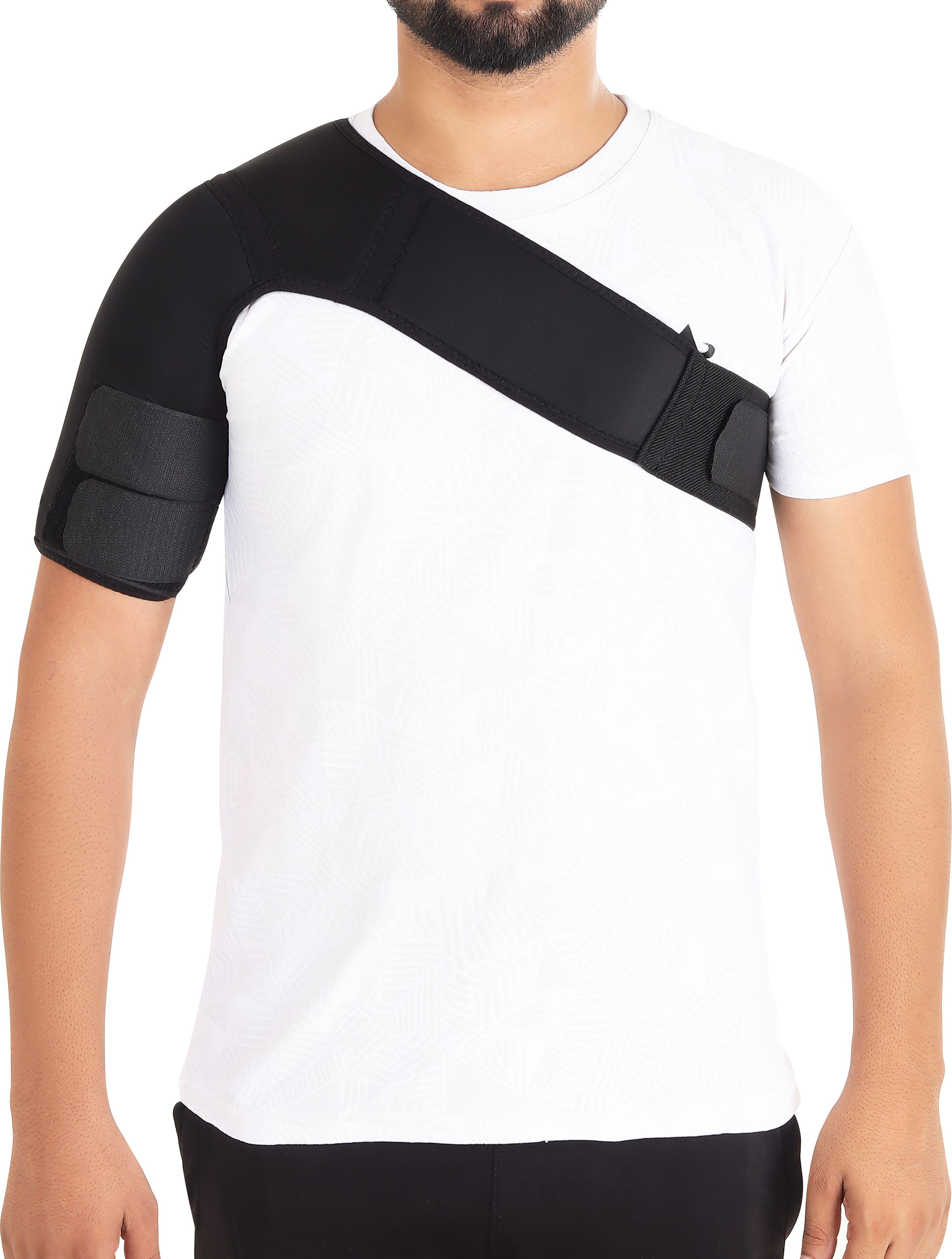 Shoulder Support Brace With Adjustable Stretch Strap Wrap Belt Men Lacrosse Shoulder Pad