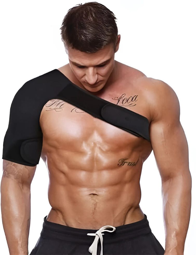 Shoulder Support Brace With Adjustable Stretch Strap Belt For Men, Women Lacrosse Shoulder Pad