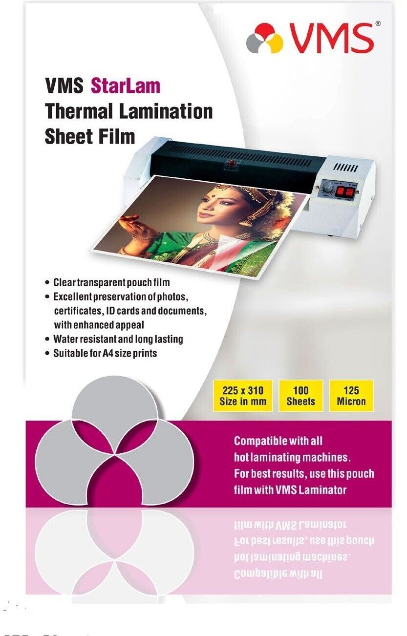 vms Starlam A4 Lamination Pouch 225mmx310mm 125 Micron for Document and Certificate A4 Laminating Sheet-picture-15