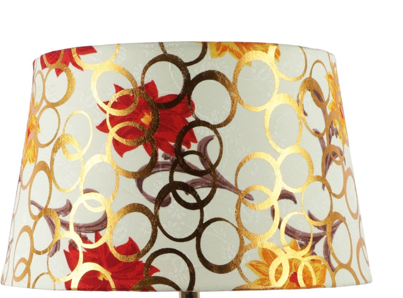 foziq Fancy 10" Yellow & Red Fabric Drum Shape Table Lamps Lamp Shade image 1