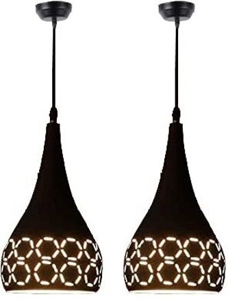 (PACK OF 2) Hanging Light Lamp 2Cut Black Hanging Lights (Pendant Lights) Lamp Shade-image-21