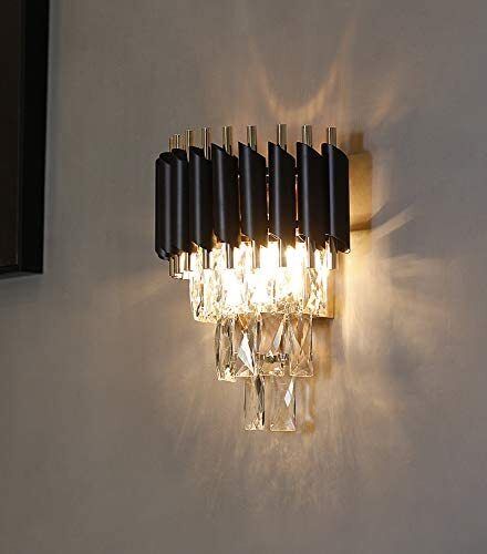 Black Mamba Wall Light (Metal and Crystal), Pack of 1 Wall Lights Lamp Shade-image-5
