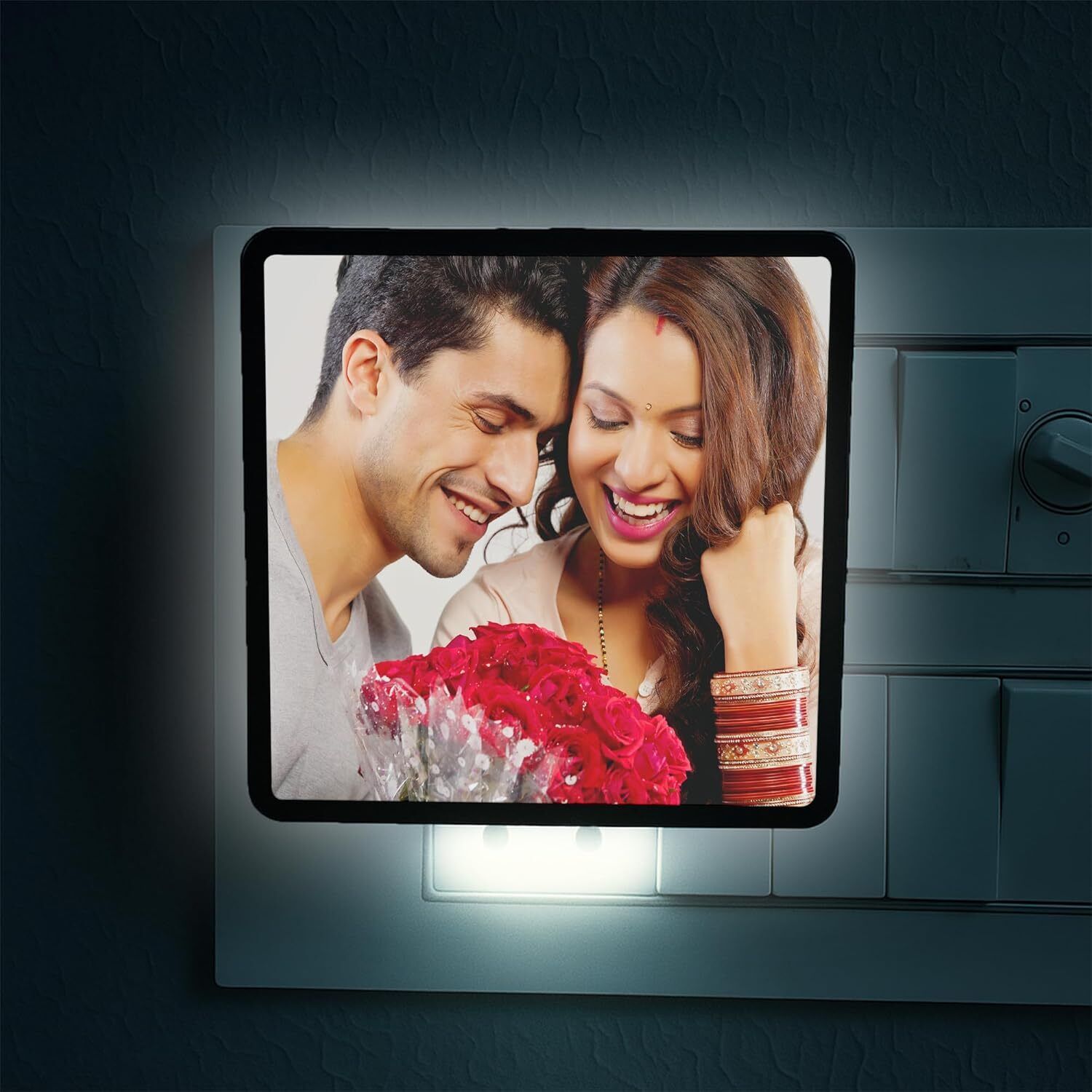 Personalised Photo Plug LED Lamp (4x4) Customised Photo & Text-Multicolor Wall Lights Lamp Shade
