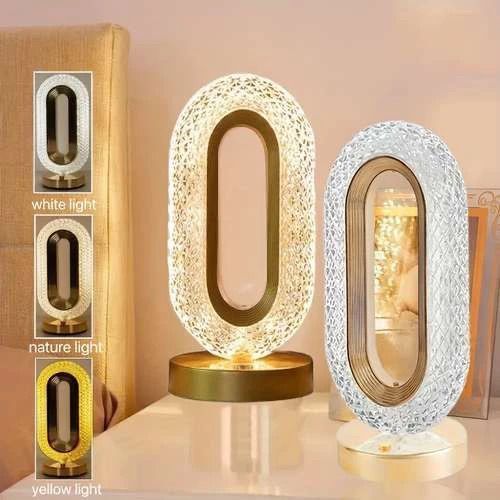 Oval Crystal Stand Night Lamp| LED Touch Table Lamps Lamp Shade
