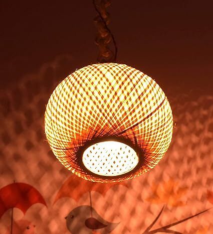 Small globe only bamboo lampshade Hanging Lights (Pendant Lights) Lamp Shade-image-4