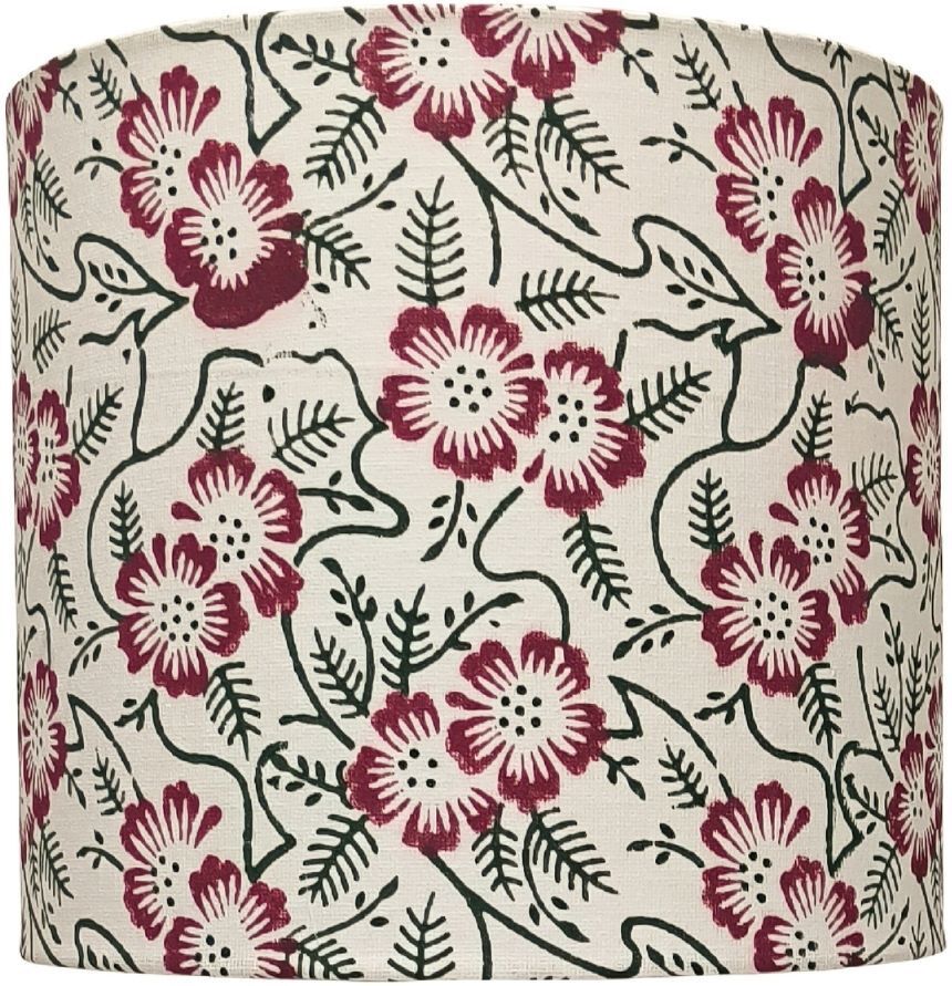 Off White & Maroon Floral Table Lamps Lamp Shade-image-14
