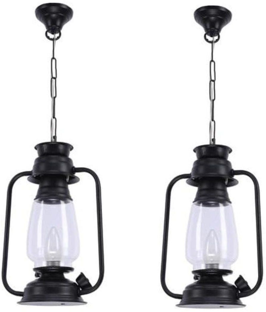BLUB NOT INCLUDED (PACK OF 2)Lantern Design Black, Hanging Lights (Pendant Lights) Lamp Shade-image-26
