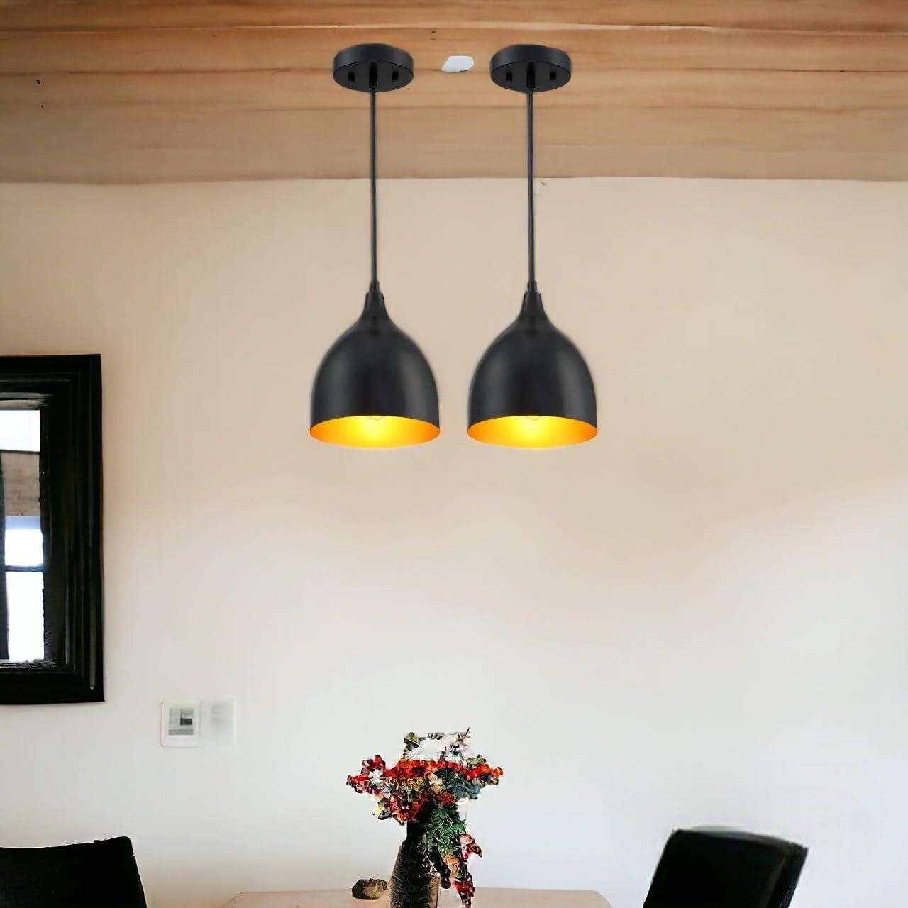 (PACK OF 2)Hanging Shade Light, Black, Hanging Lights (Pendant Lights) Lamp Shade-image-21