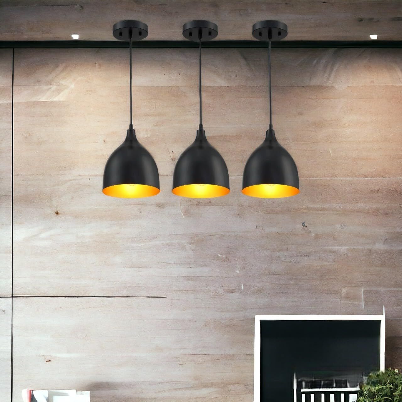 (PACK OF 3)Hanging Shade Light, BLACK Hanging Lights (Pendant Lights) Lamp Shade-image-22