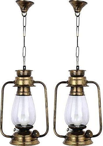 Bulb Not Included (PACK OF 2) Lantern Design Antique Bronze, Hanging Lights (Pendant Lights) Lamp Shade-image-25