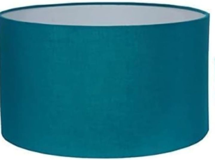 Teal Cotton Fabric Drum LampShade. Ceiling Fan Lights, Table Lamps, Ceiling Lights, Hanging Lights (Pendant Lights) Lamp Shade-image-21