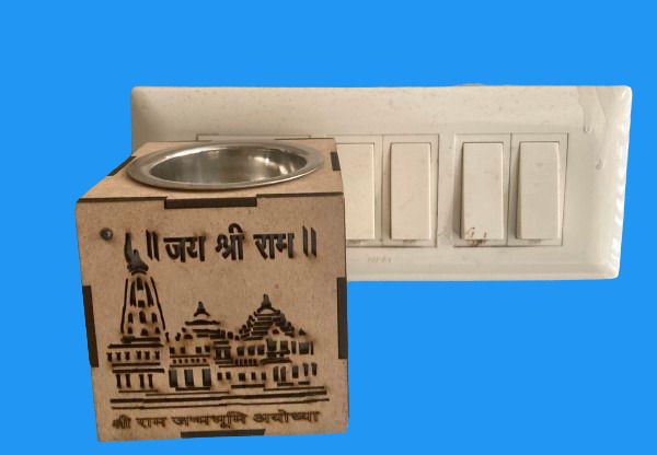 Aroma /kapoor dani /incense holder Ram Mandir electric wooden brown Wall Lights Lamp Shade