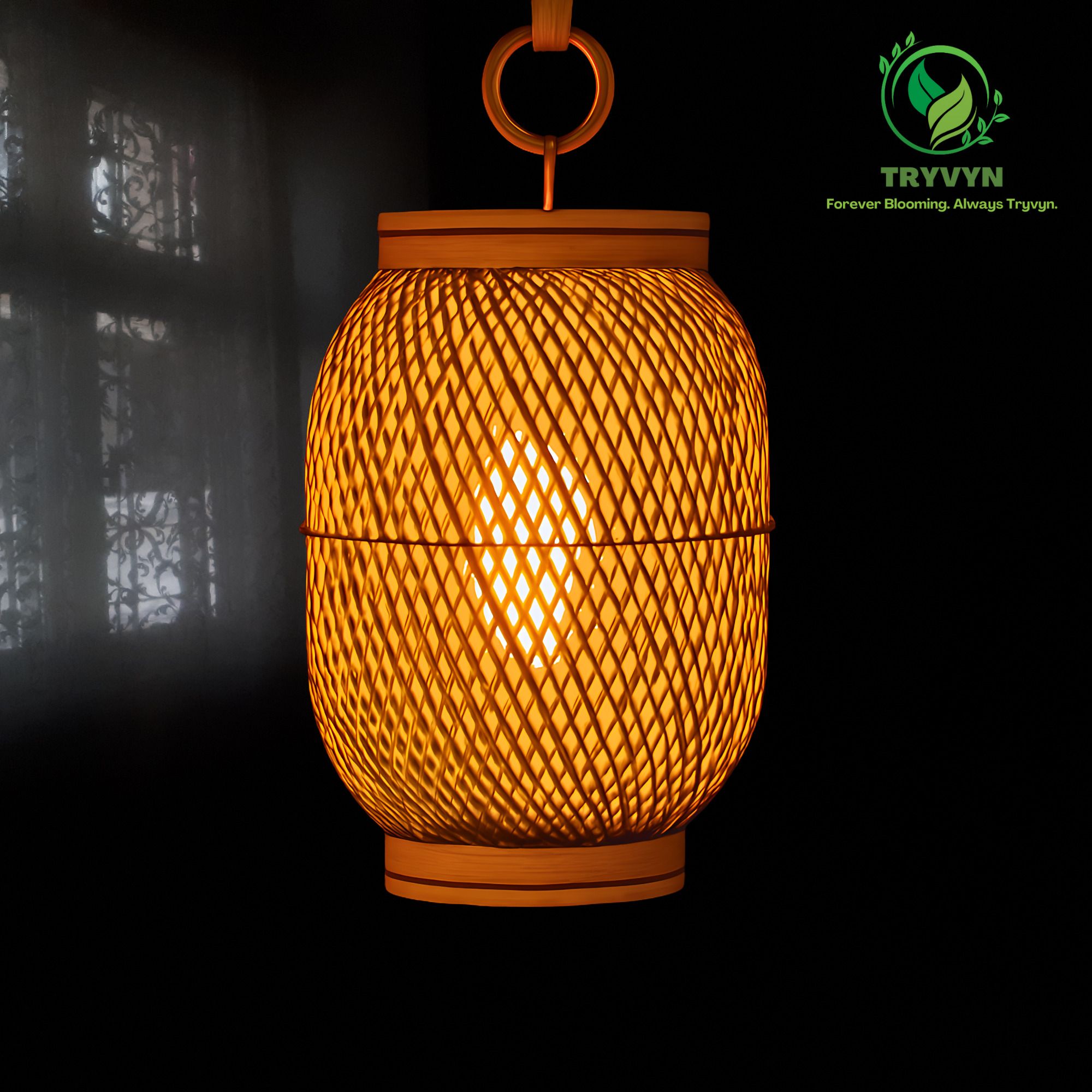 Premium Bamboo Woven Lantern 9x5.5 Inch Eco-Friendly Pendant Light for Interiors Ceiling Lights, Hanging Lights (Pendant Lights) Lamp Shade