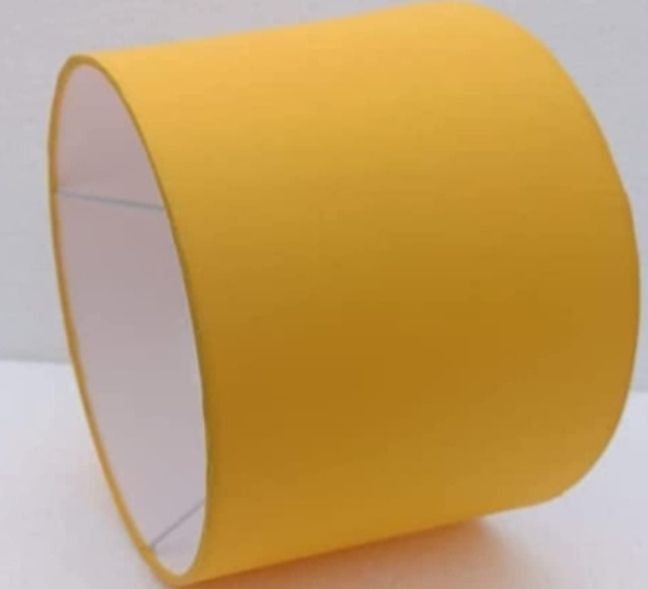 Yellow Cotton Fabric Drum LampShade. Ceiling Fan Lights, Table Lamps, Hanging Lights (Pendant Lights) Lamp Shade-image-35