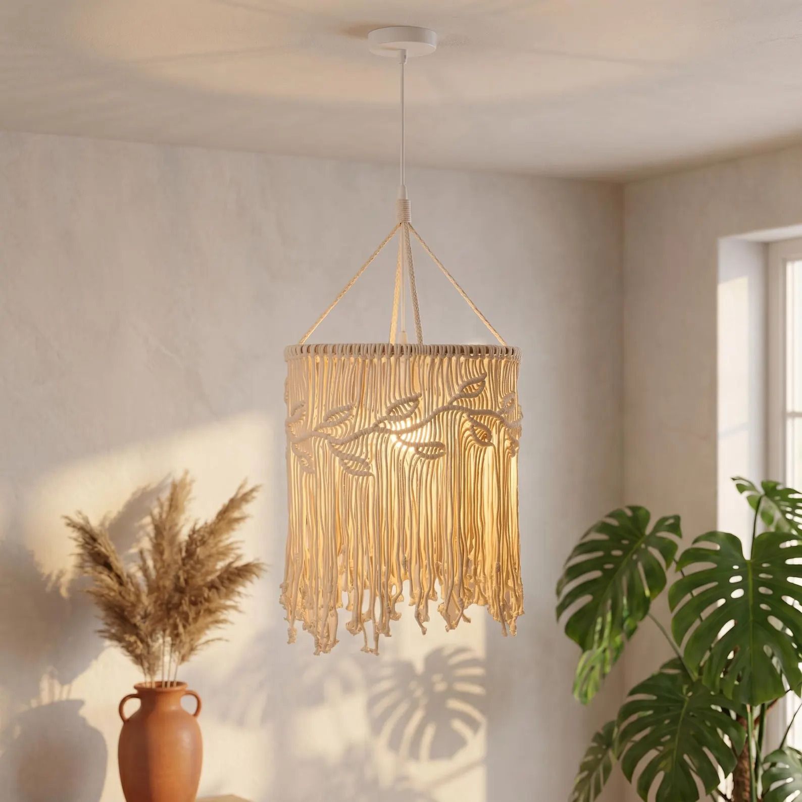 Macrame Lamp For Home Decoration Hanging Lights (Pendant Lights), Wall Lights Lamp Shade-image-20