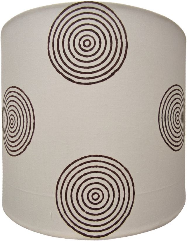 White & Brown Circle Printed Table Lamps Lamp Shade-image-1
