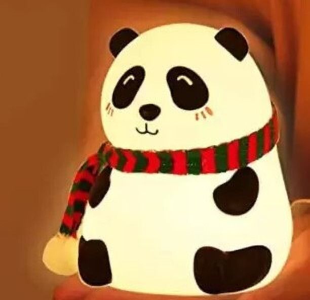 Cute Panda,USB Rechargeable, 7-Colors Changing Light, Room Decor Table Lamps Lamp Shade