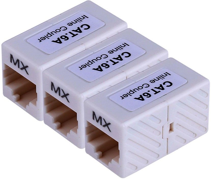 MX UTP Cat6A Inline Coupler Inline LAN F/F Extender Plug (PACK OF 3) Lan Adapter-image-18