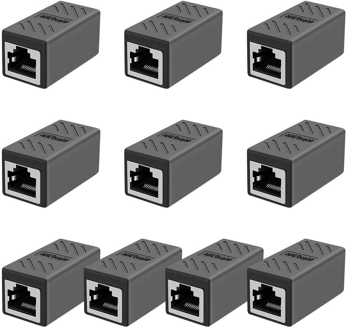 TAAPSEE 10Pack RJ45 Jointer Coupler for Cat7/Cat6/Cat5e/cat5 Ethernet Extender Connector Lan Adapter-image-20