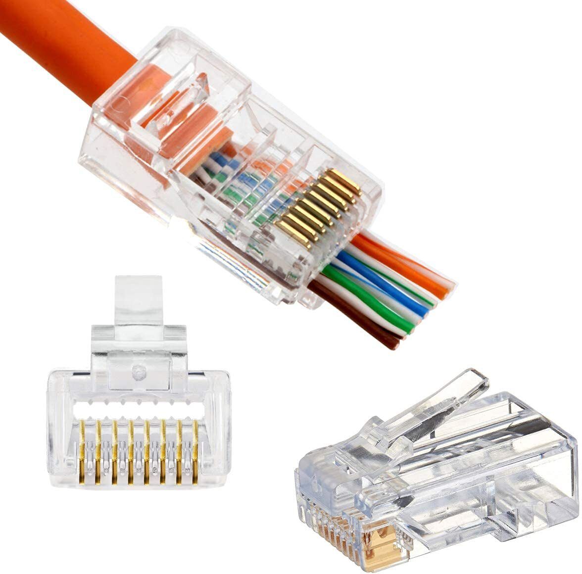 NOVEL RJ45 PASS THROUGH UTP CONNECTOR (PACK OF 100) Wireless Ethernet Lan Adapter compatible with Linux, Mac, Ubuntu, Windows-image-41
