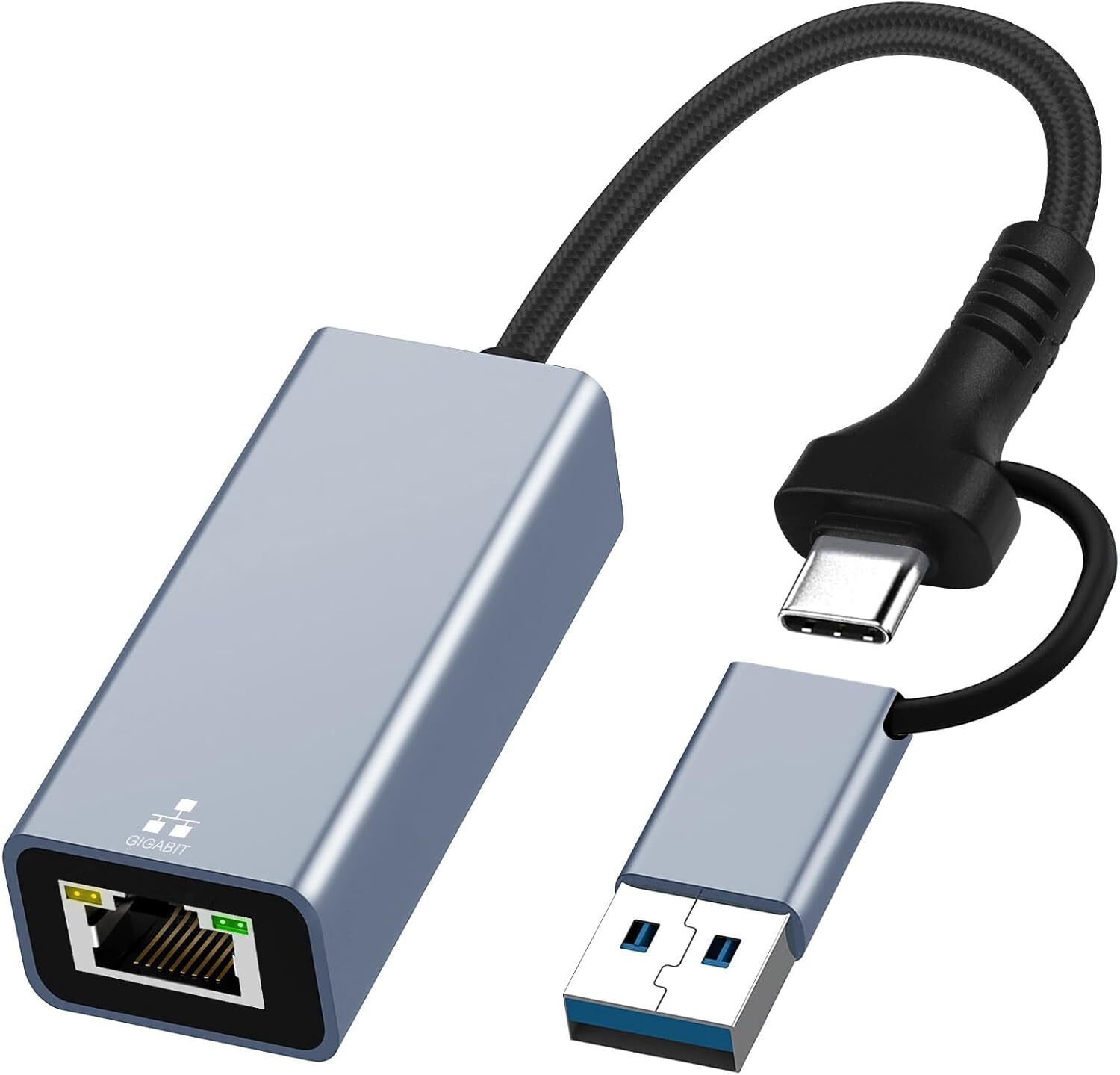 ELECTRO WOLF Fully Metal Body USB 3.0 + Type C to RJ45 Gigabit Ethernet Plug & Play Lan Adapter-image-37