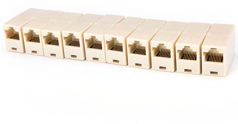 TAAPSEE 10pcs RJ45 CAT5 Coupler Plug Network LAN Cable Extender Connector Adapter Lan Adapter-picture-39