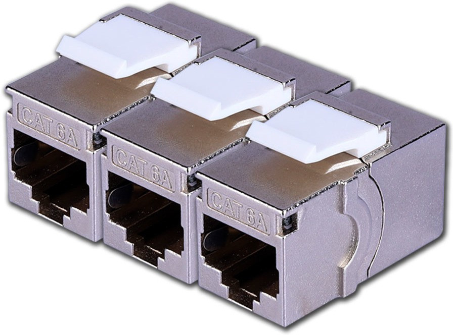 MX STP Cat6A Inline Coupler (Shielded) Inline LAN F/F Extender Plug (Pack of 3) Lan Adapter image 1