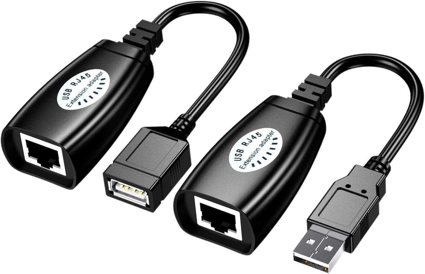 VOOCME 150 Ft USB (Male) to RJ45 + USB (Female) US,B Over Cat5/5e/6 Extension Adapter Wired Ethernet Lan Adapter compatible with Mac, Windows-image-15