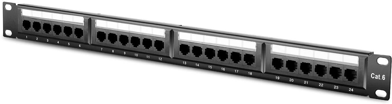 microware Patch Panel Cat6 24 Port RJ45 Wall Mount & Rack Mount Keystone Jack Module Lan Adapter-picture-10