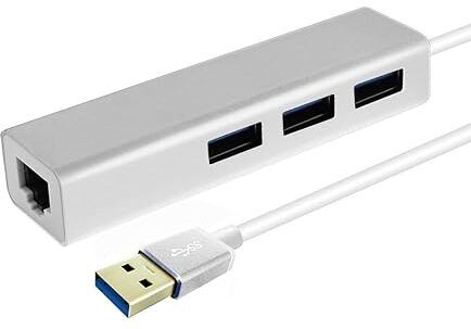RuhZa USB 3.0 Hub Ethernet, USB Hub USB Splitter with 1000M Ethernet Wired Ethernet Lan Adapter compatible with Linux-image-3