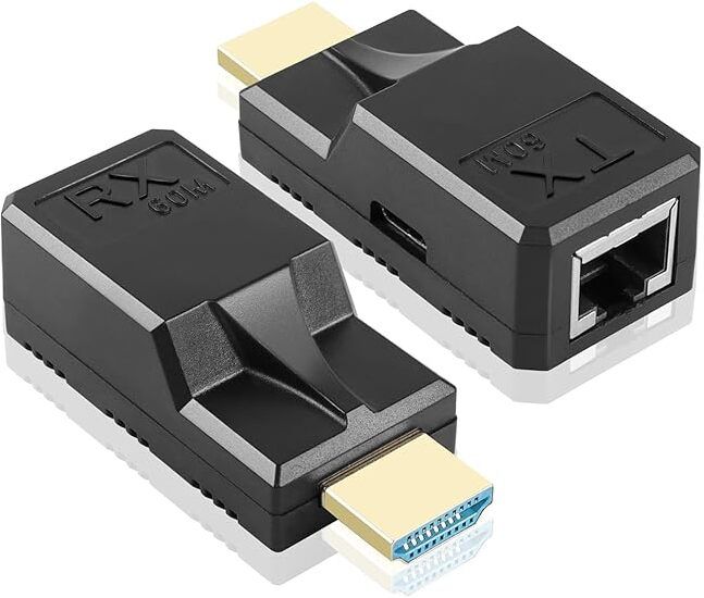RuhZa HDMI to RJ45 60M Extender 1080P Converter with Type-C Charging Cable Wired Ethernet Lan Adapter compatible with Windows-image-25