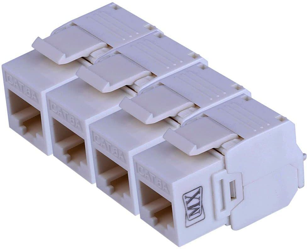 MX UTP Cat6A Keystone Jack Toolless Ethernet Cable Extension Jointer Adapter-4 Pcs Lan Adapter-image-48