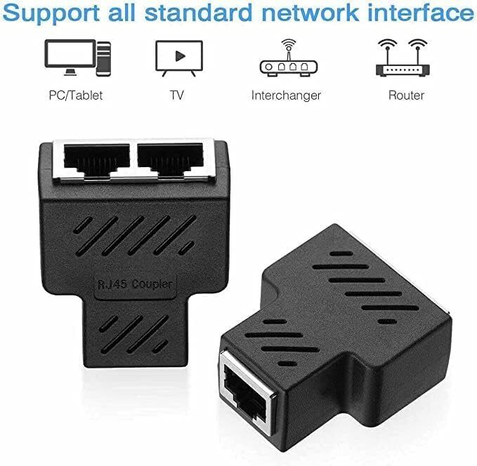 TERABYTE Lan Splitter Adapter 1Female to 2Dual Female Port CAT5/CAT6 Ethernet Jointer Wired Ethernet Lan Adapter compatible with Windows-image-11