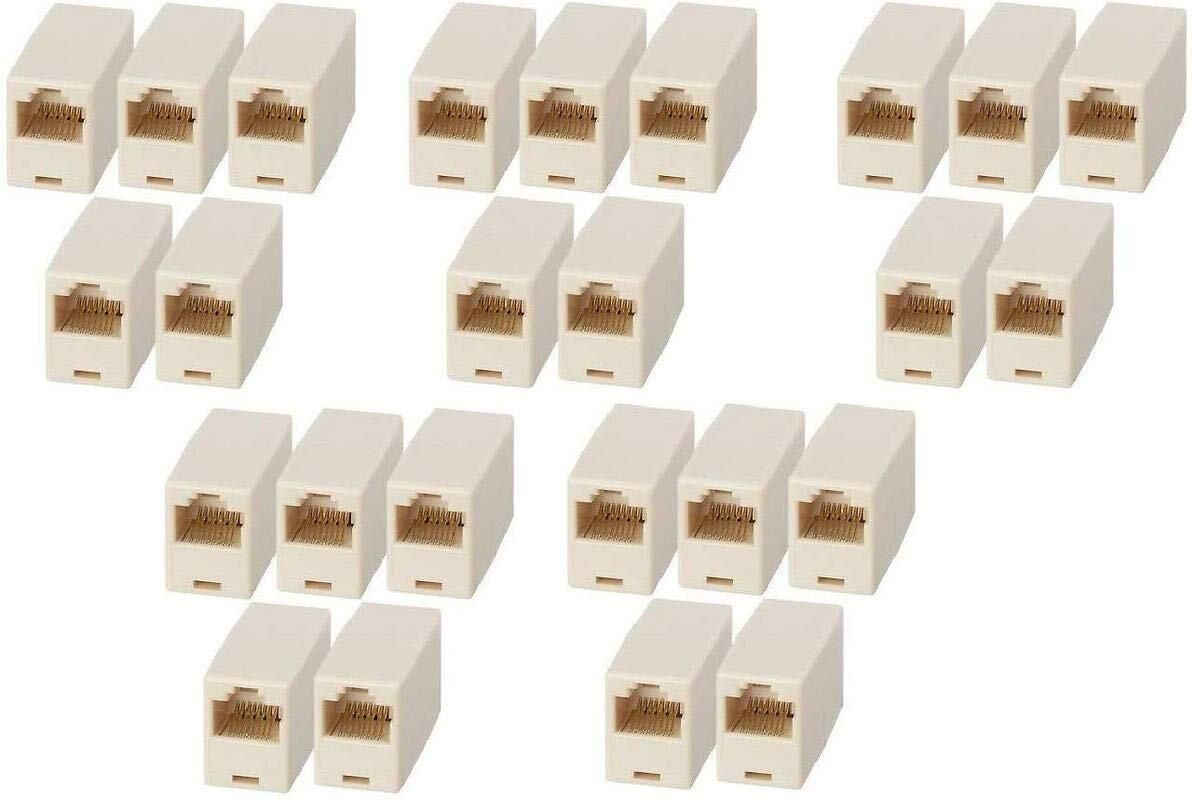 Civon 25Pcs RJ45 Straight Network Cable LAN Coupler Jointer Cat5, Cat6 Lan Adapter
