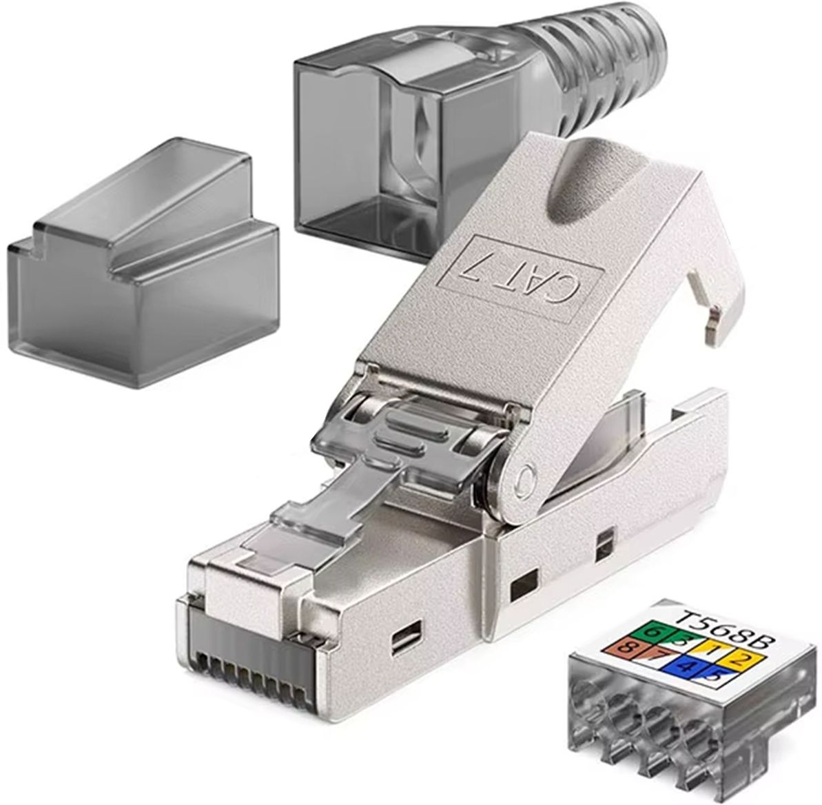 amiciTools RJ45 CAT7 Reusable Ethernet Termination Plug, Tool-Free Compatible with 22-23AWG Lan Adapter-image-21
