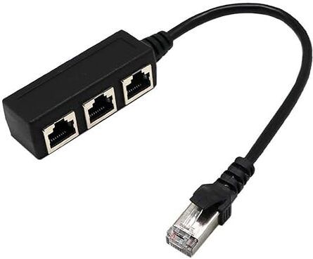 WiredCom 1 to 3 Ways RJ-45 Interface Splitter Ethernet Cable Lan Adapter
