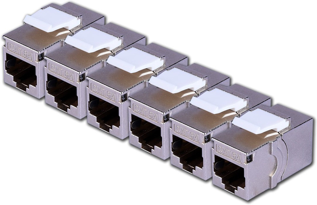MX STP Cat6A Inline Coupler (Shielded) Inline LAN F/F Extender Plug (Pack of 6) Lan Adapter image 1