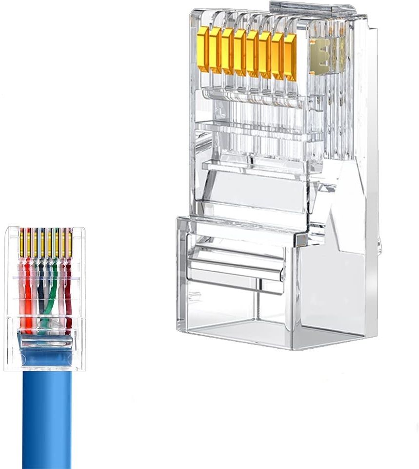 Techy-tech 150 Pcs RJ45 Connector UTP Network Plug for Cat 6 Cat5e Cable Network Interface Card-image-3