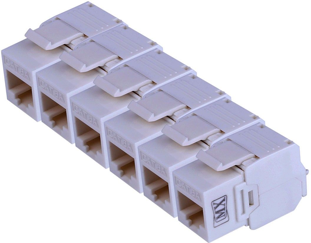 MX UTP Cat6A Keystone Jack 180�Coupler Female LAN F/F Plug (Pack of 6) Lan Adapter-picture-22