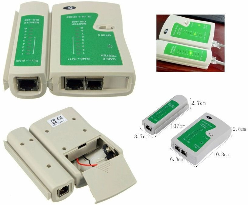 BALRAMA Rj45 Rj11 Rj12 Cat5 Cat6 Utp Network Cable Tester with Battery Ethernet Network Lan Adapter image 1