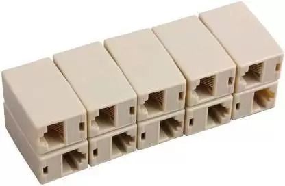 xenee (Pack of 10) LAN/RJ45 Jointer Female Coupler RJ45 Network cat5 cat6 Jointer Wired Ethernet Lan Adapter compatible with Windows-image-34