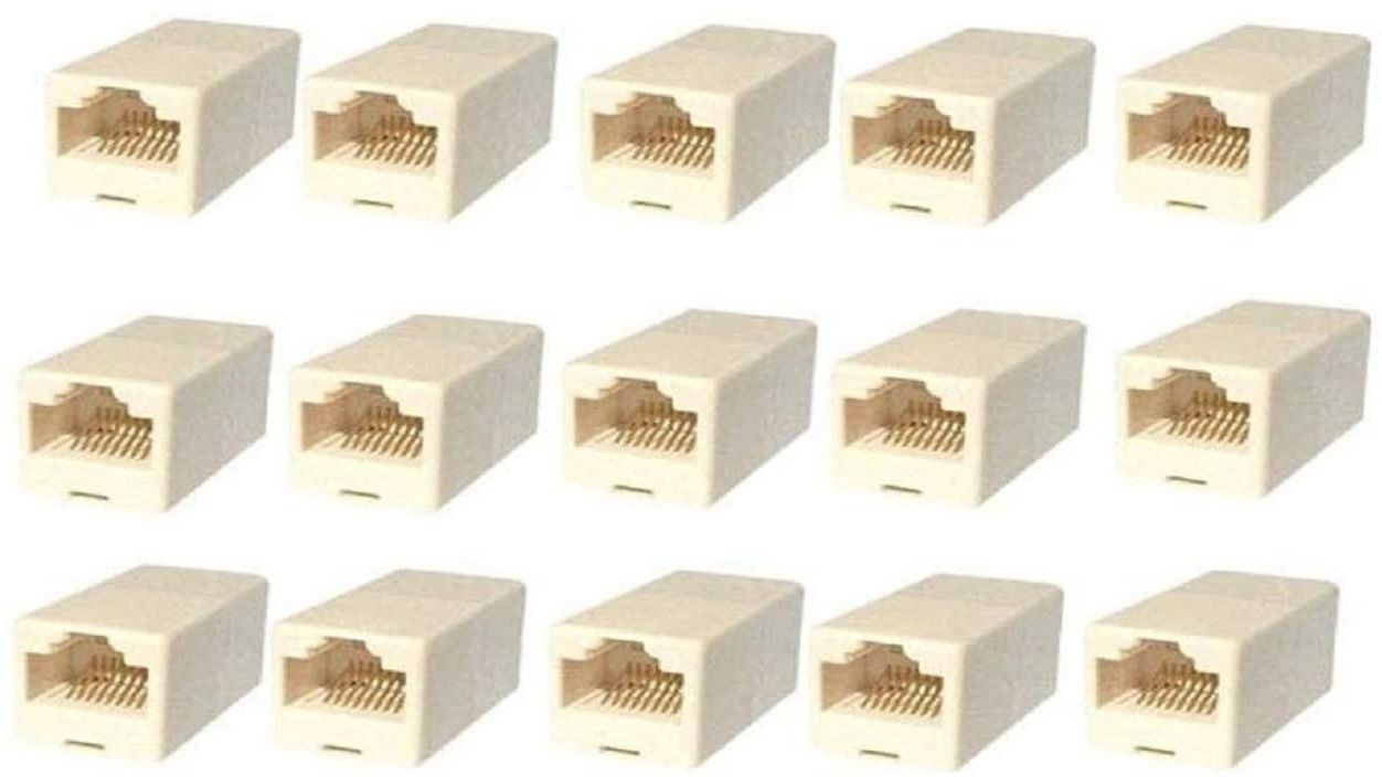 xenee (Pack of 15) LAN/RJ45 Jointer Female Coupler RJ45 Network cat5 cat6 Jointer Lan Adapter-image-24