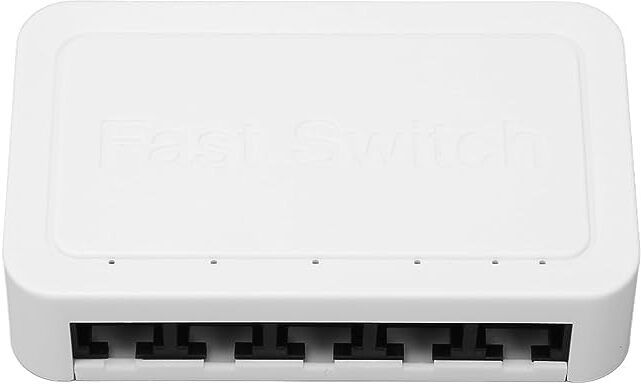 VOOCME 5 Port Ethernet Switch, White Plug and Play 100-240V 10/100Mbps Wireless Ethernet Lan Adapter compatible with Linux-image-9