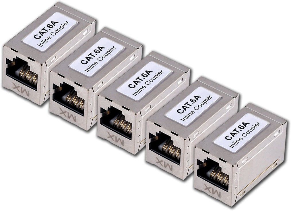 MX STP Cat6A Inline Coupler (Shielded) Inline LAN F/F Extender Plug Pack of 5 Lan Adapter-picture-38