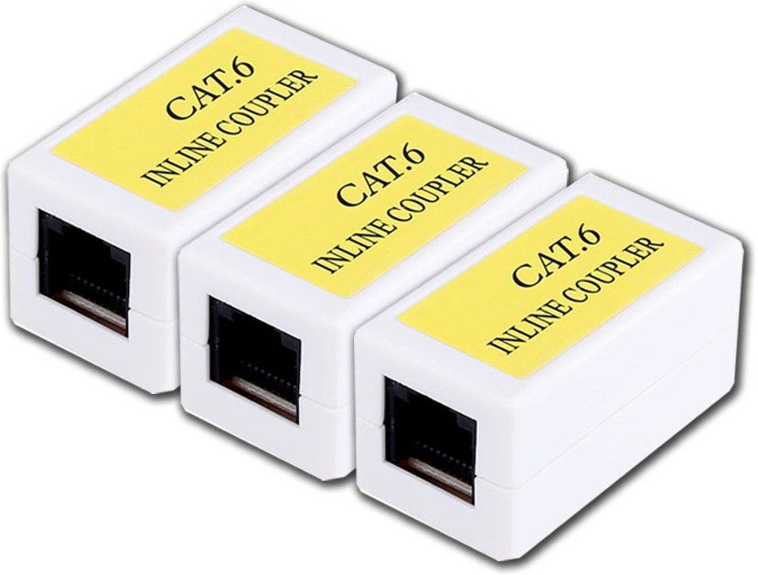 MX UTP Cat6 Inline Coupler Inline LAN F/F Extender Plug (Pack of 3) Lan Adapter-image-20